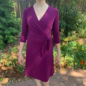 b-slim faux-wrap shapewear dress